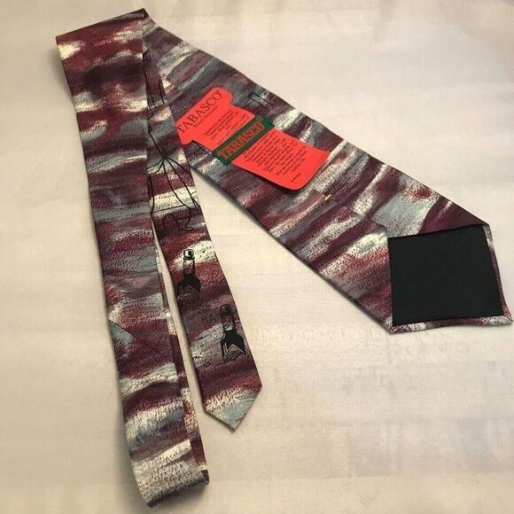 #1224 VTG TABASCO BOTTLES MEN'S SILK NECKTIE NWT 58 IN x 4 IN - Picture 3 of 5